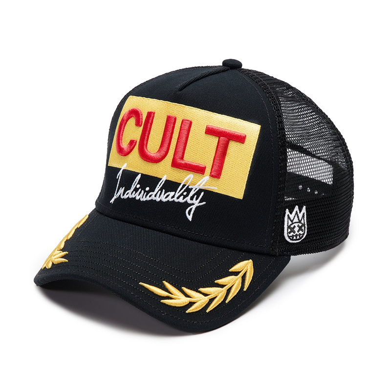 Cult of Individuality Cult's Logo Mesh Back Trucker Hat "Cult Racing"