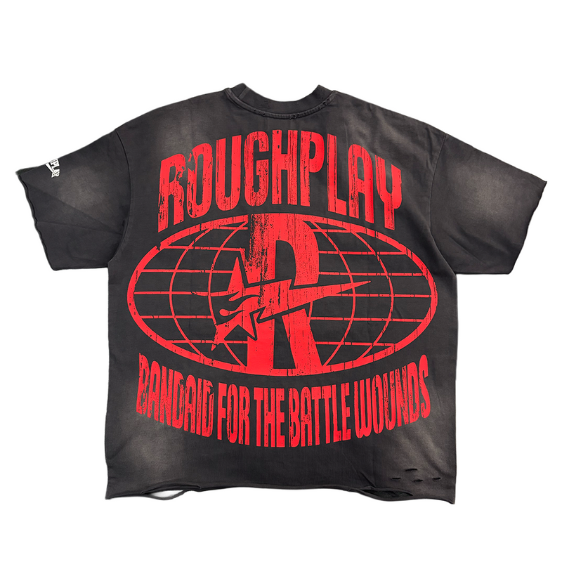 Rough Play Dog cover art T-shirt Grey