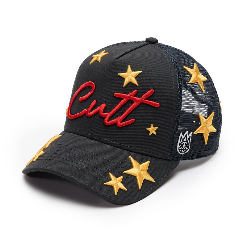 Cult of Individuality Cult's Logo Mesh Back Trucker Hat "Cherubs" in S