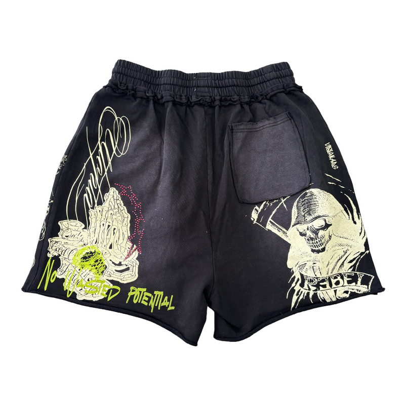Rebel Denim Culture Shorts Black