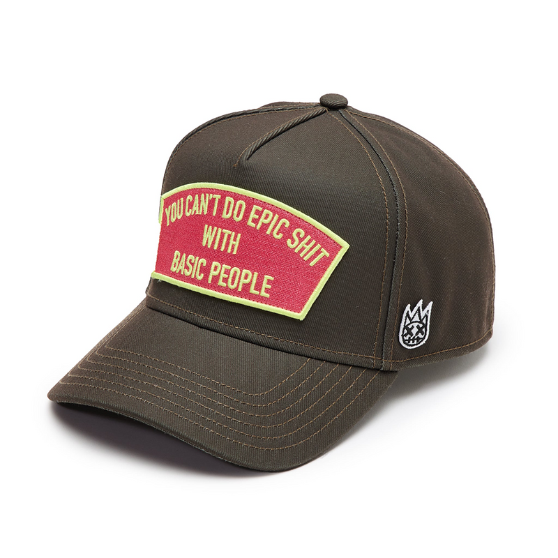 Cult's Logo Mesh Back Trucker Hat "Cant Do Epic Shit" in Sage