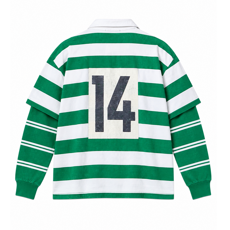 MNML Striped Layered L/S Polo Shirt