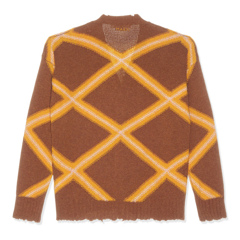 Marni Broken Macro Argyle Gauge Cardigan