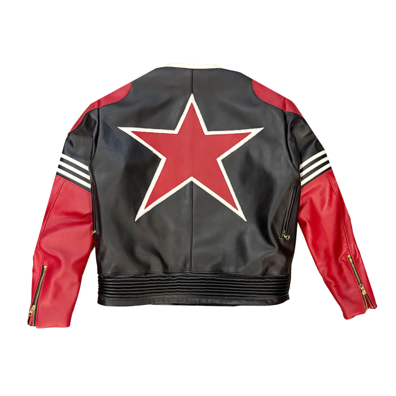Vanson Leather Motorcycle Jacket Black/Red