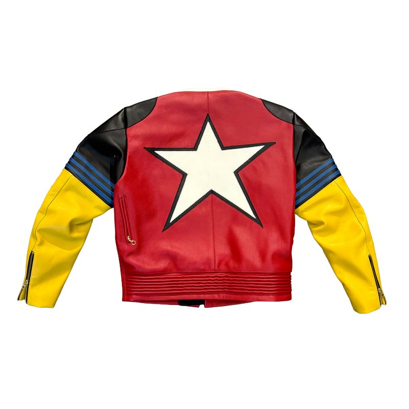 Vanson Leather Motorcycle Jacket Multicolored