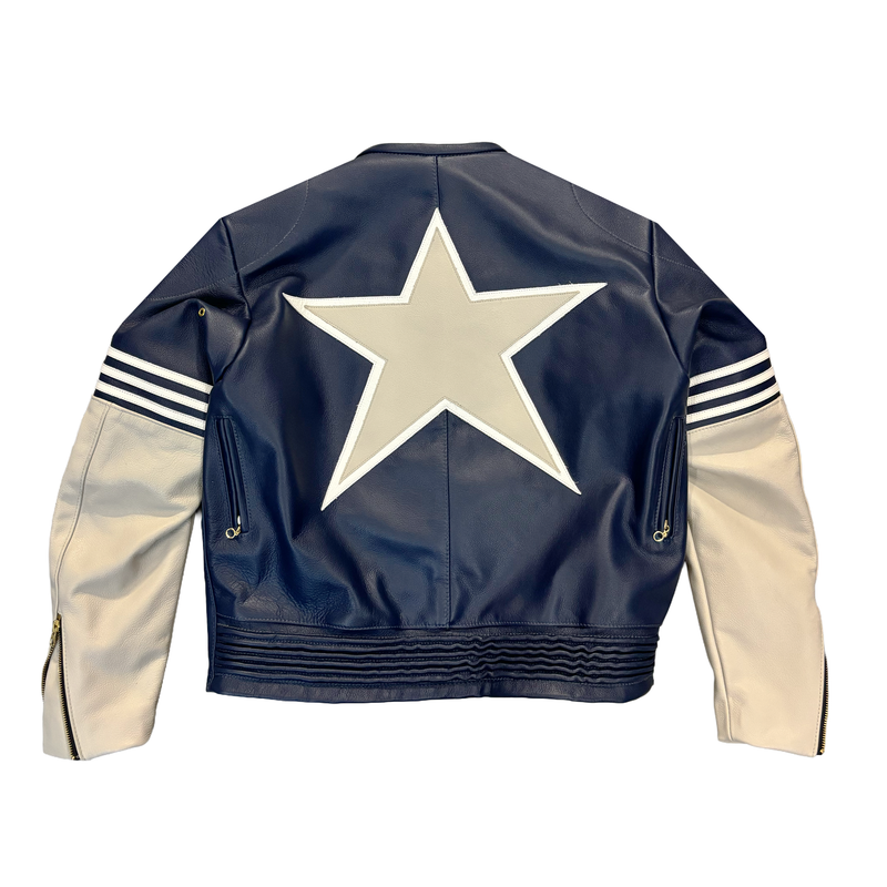 Vanson Leather Motorcycle Jacket Navy